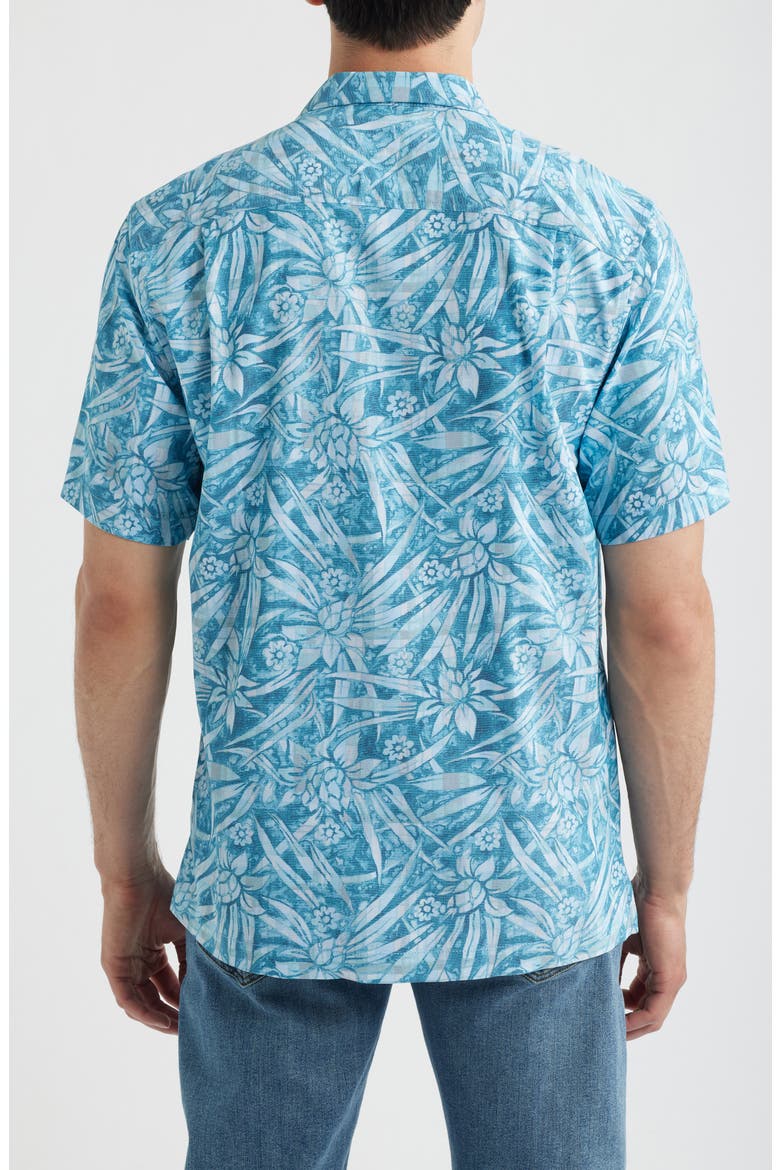 Coastal Ease Aqua Flora IslandZone® Camp Shirt, Alternate, color, MILKY BLUE