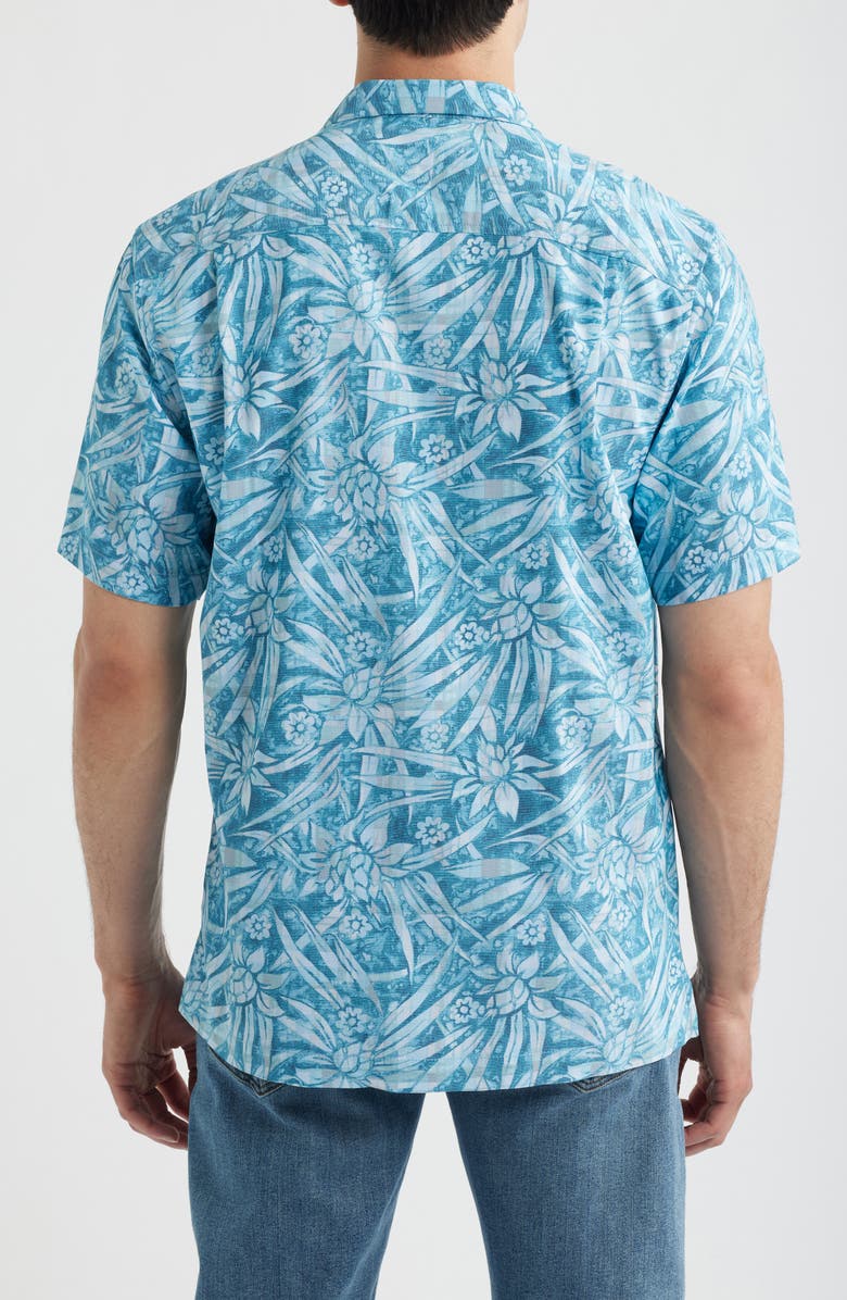 Tommy Bahama Coastal Ease Aqua Flora IslandZone<sup>®</sup> Camp Shirt, Alternate, color, Milky Blue
