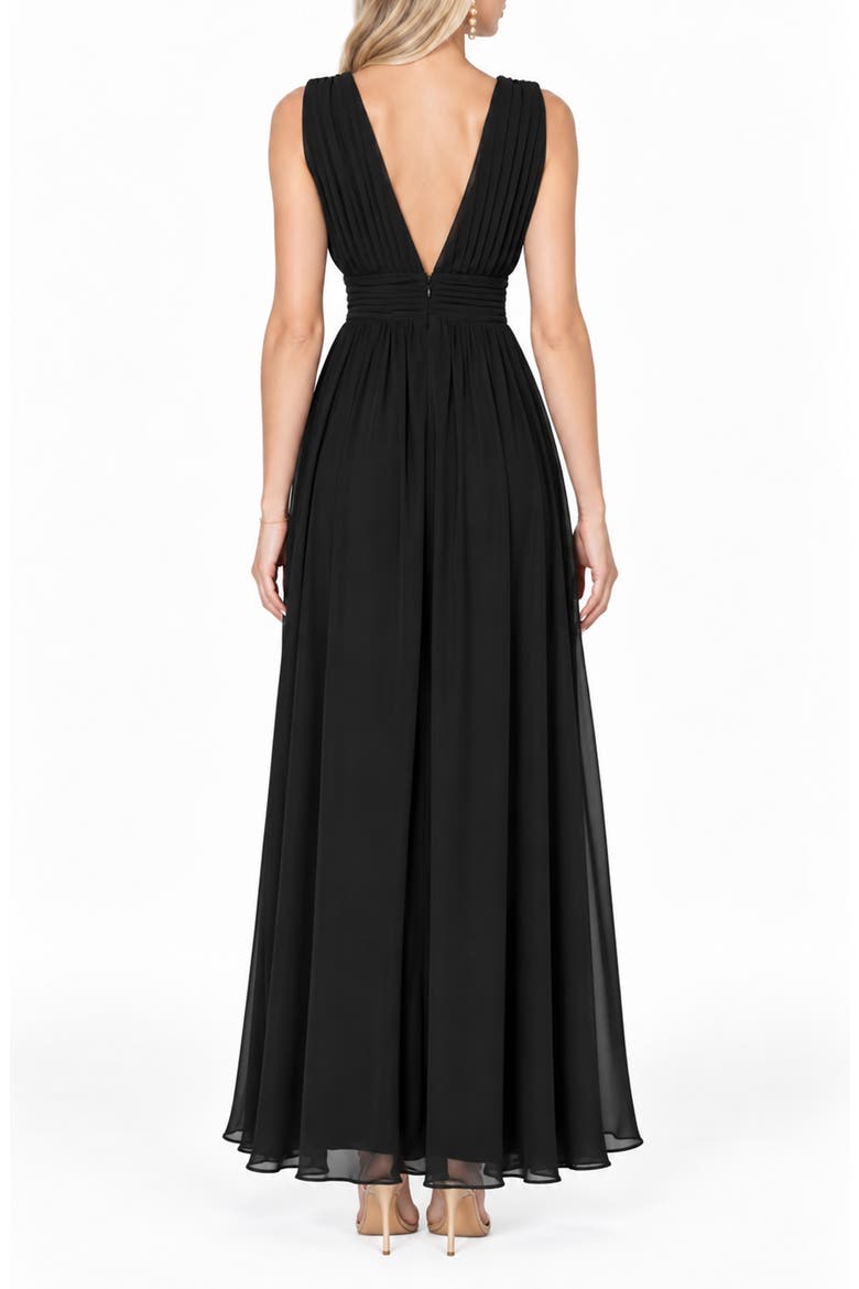 Athen Plunging V-Neck Maxi Dress, Alternate, color, BLACK