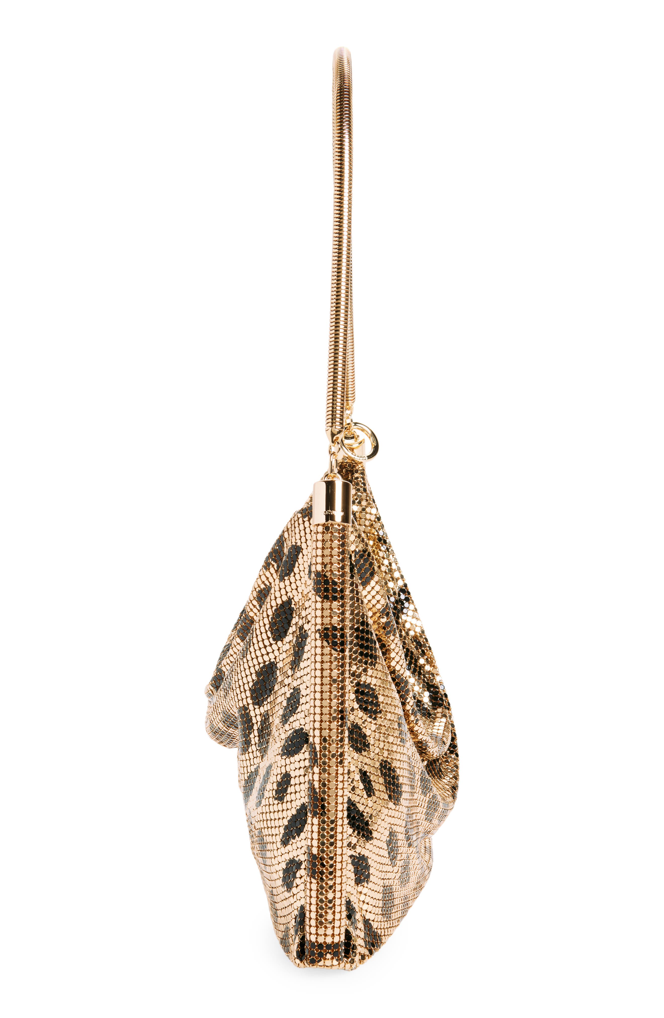Rabanne Cheetah Print Mesh Shoulder Bag, Alternate, color, 