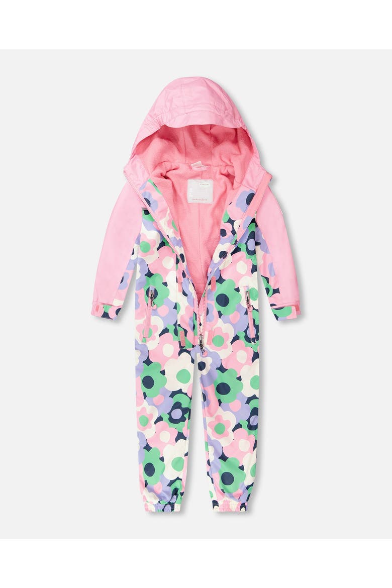 Kids Mid-Season Flower One-Piece Outerwear, Alternate, color, Black Floral Print