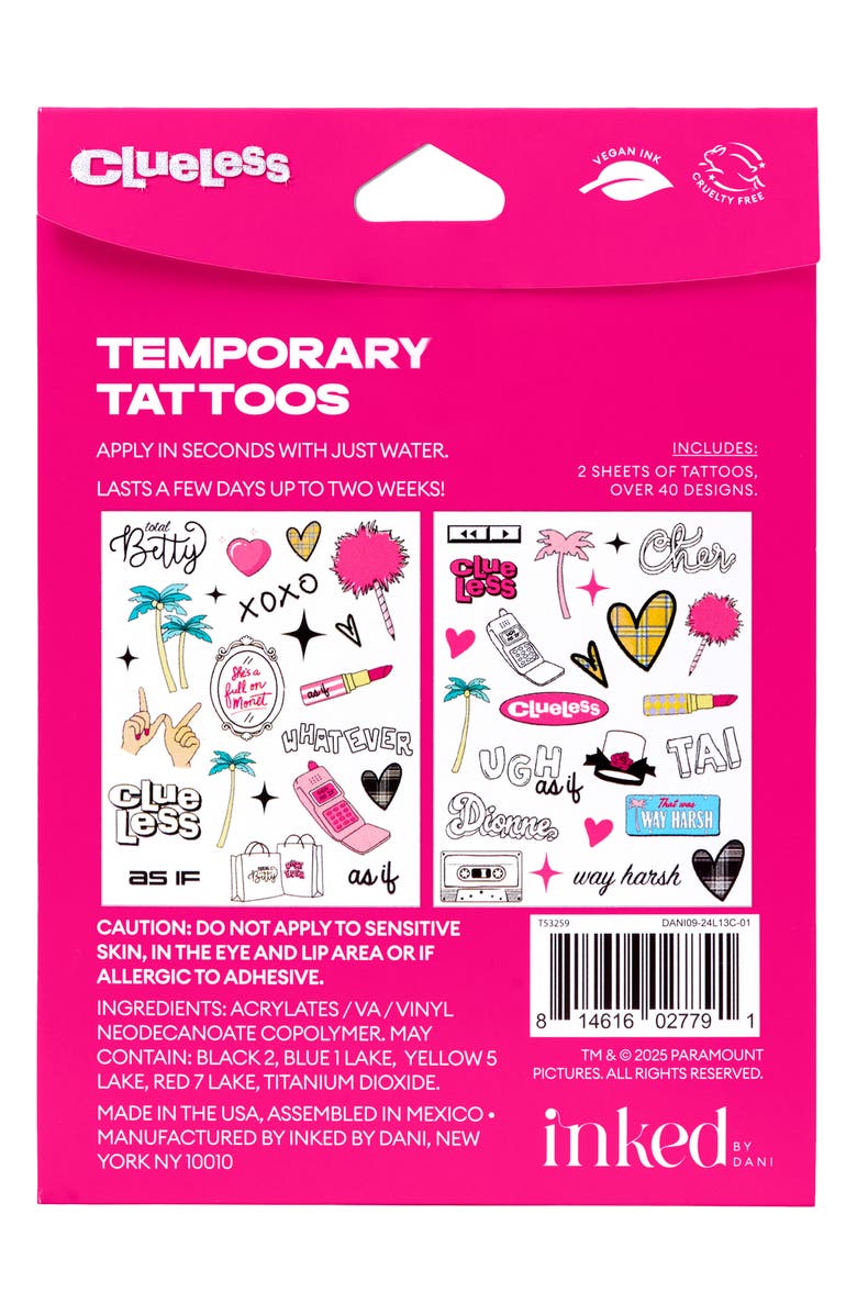 INKED by Dani Clueless As If Temporary Tattoos, Alternate, color, Multi