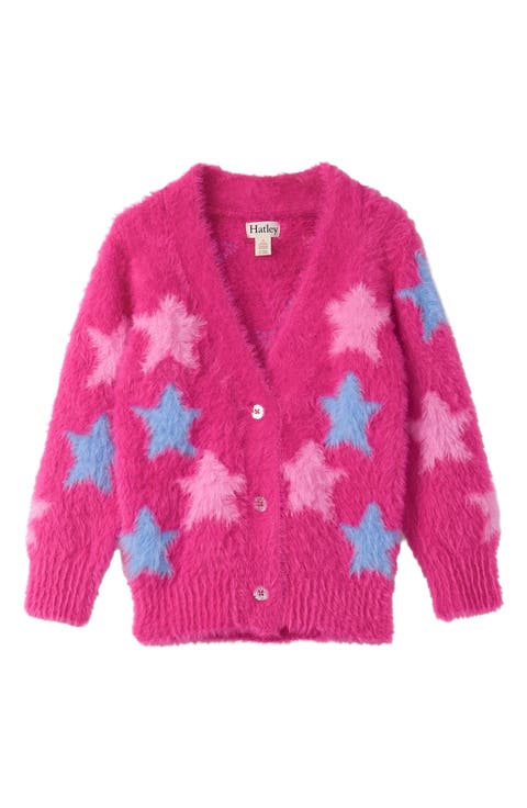 Kids' Sparkling Star Faux Fur Cardigan (Toddler, Little Kid & Big Kid)