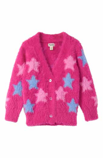 Kids' Sparkling Star Faux Fur Cardigan