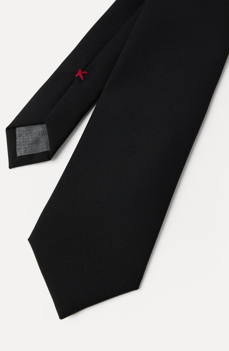 Brunello Cucinelli Virgin wool tie, Alternate, color, Black