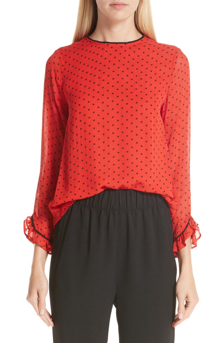 Ganni Print Georgette Blouse, Main, color, 