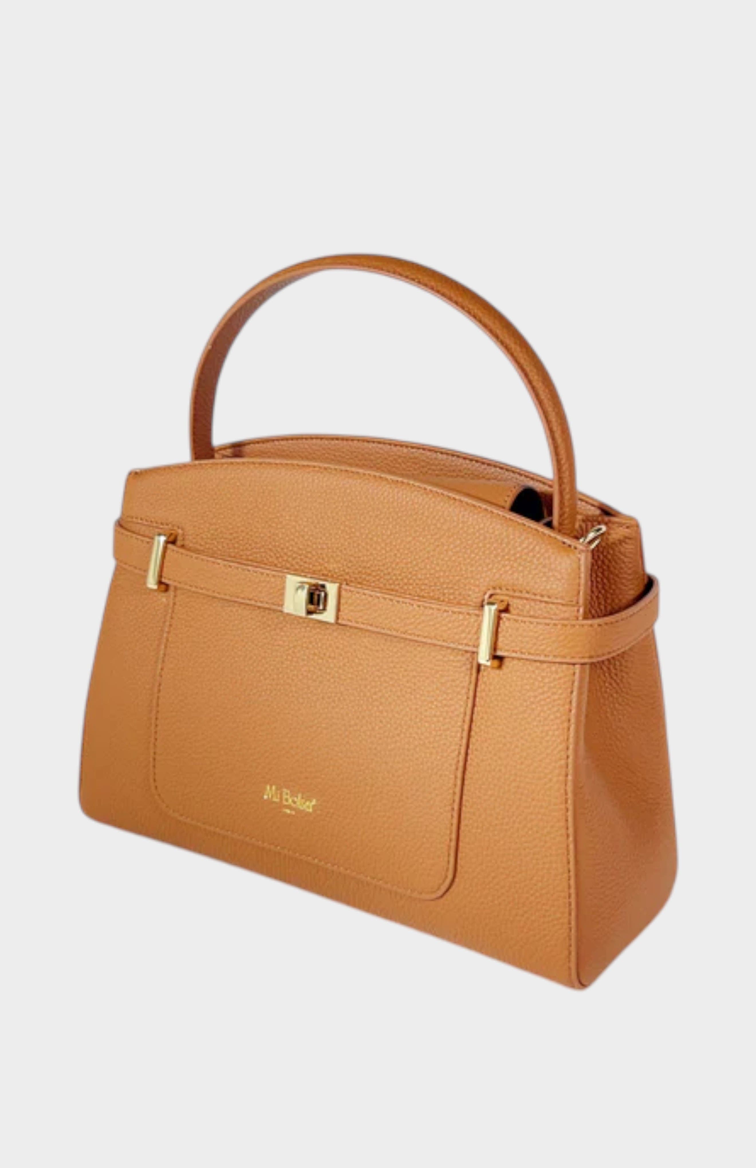 Manhattan Genuine Pebble Leather Top Handle Bag, Alternate, color, Biscuit