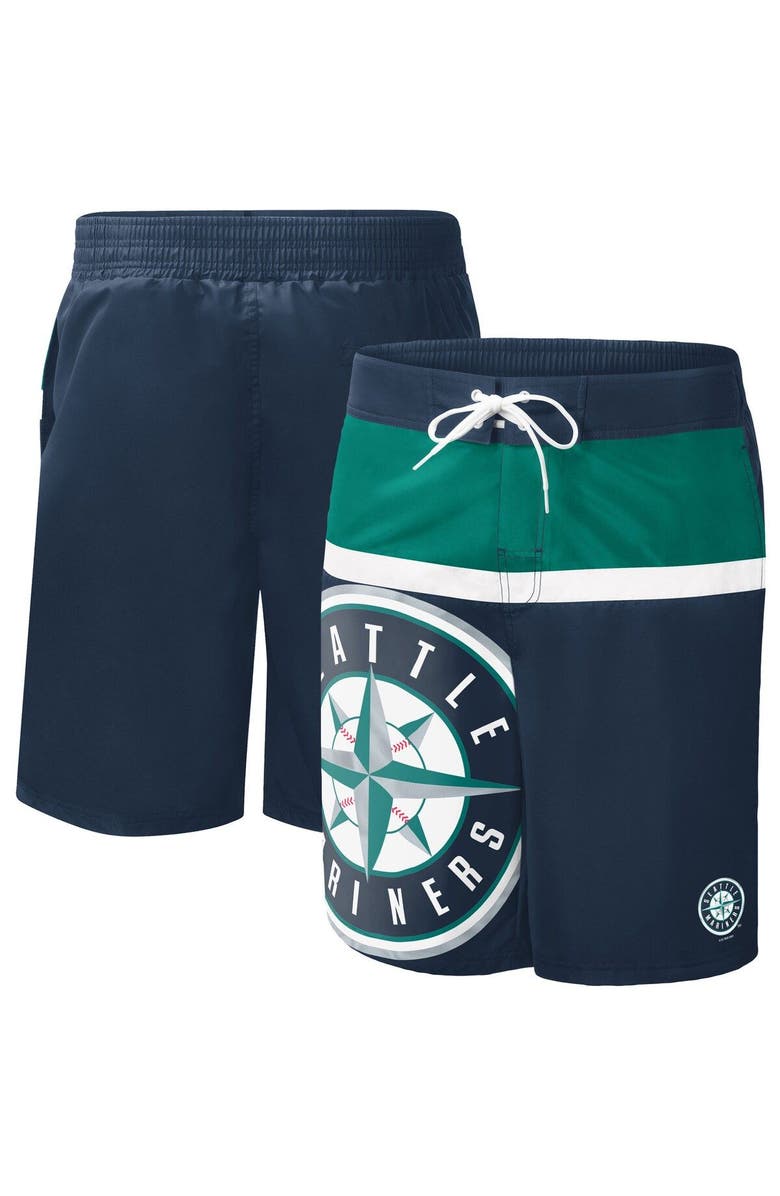G-III SPORTS BY CARL BANKS Men's G-III Sports by Carl Banks Navy Seattle Mariners Sea Wind Swim Shorts, Main, color, Navy