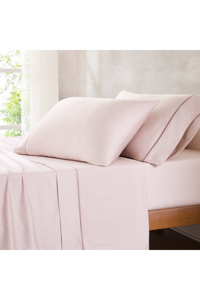 Linear Cotton Sheet Set, Alternate, color, Hushed Violet
