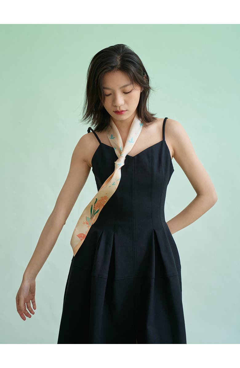 Lost Pattern "Fanfare Breeze" Silk Skinny Scarf, Alternate, color, Yellow