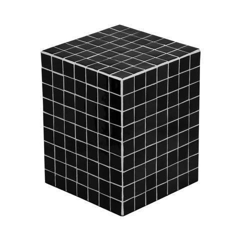 Callista 18" Modern Bohemian Ceramic Tiled Rectangle End Table