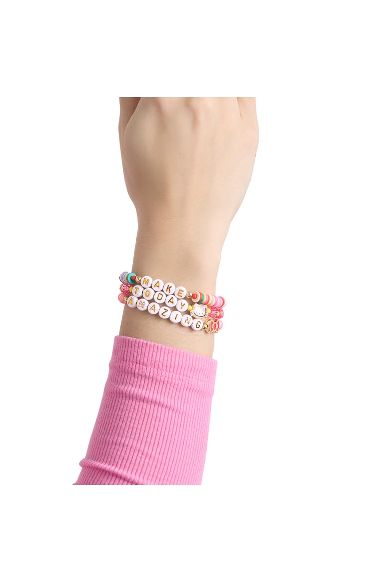 Make Today Amazing Beaded Bracelet Set, Alternate, color, Yellow Gold, Multicolor