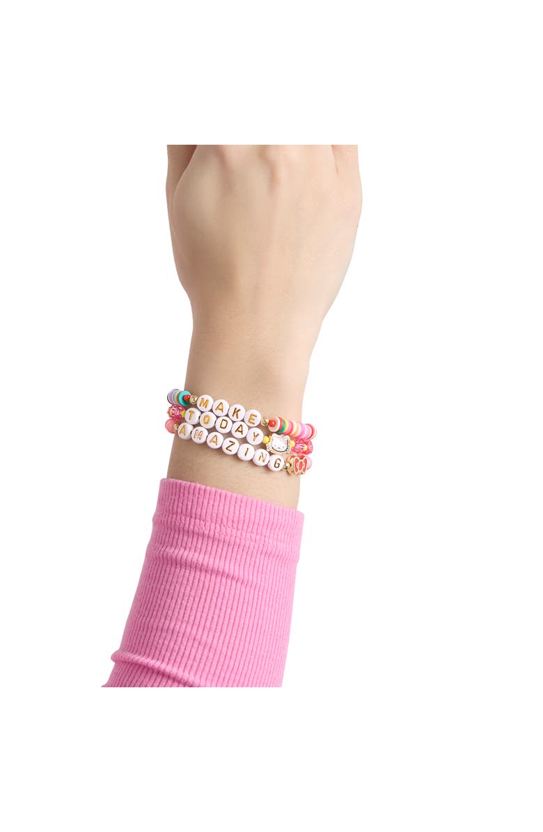 Hello Kitty Make Today Amazing Beaded Bracelet Set, Alternate, color, Yellow Gold, Multicolor