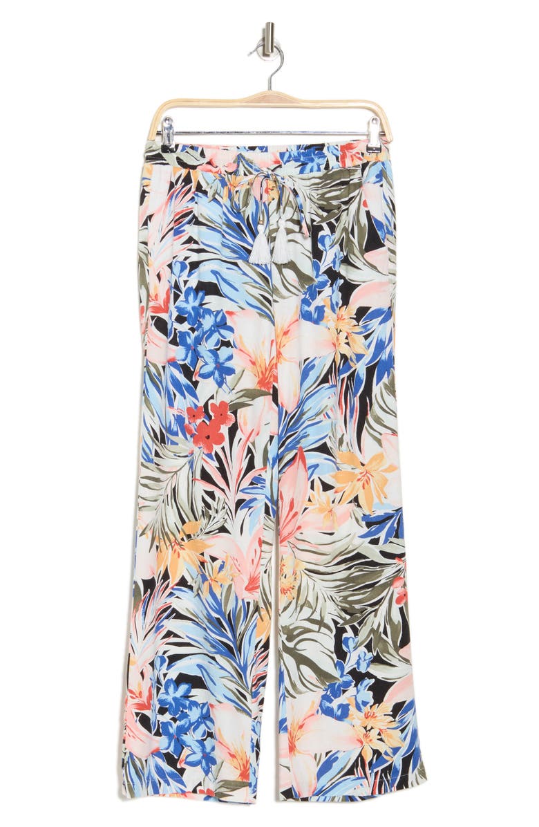 Ellen Tracy Wide-Leg Pants, Alternate, color, Exotic Blooms