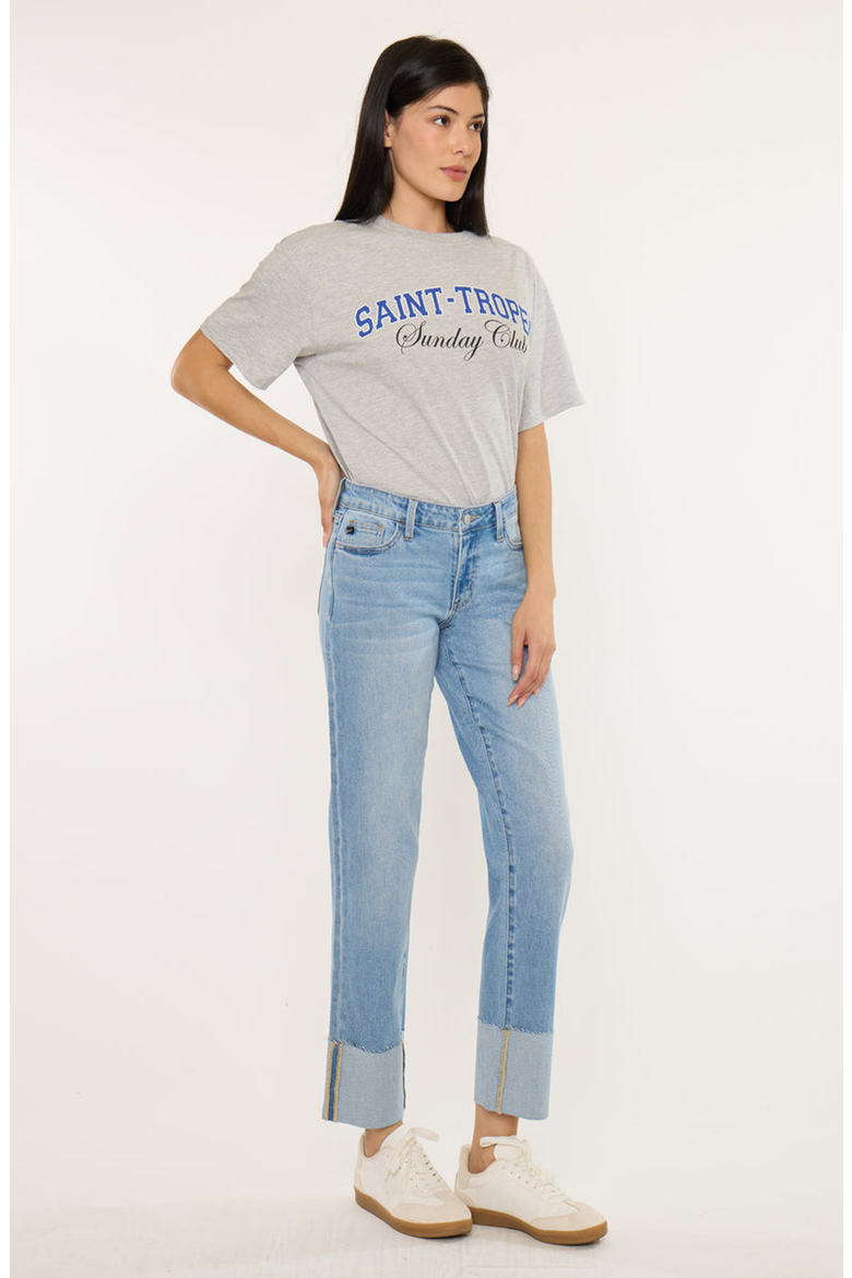Tiffany Essentials Low Rise Straight Jeans, Alternate, color, Medium Light