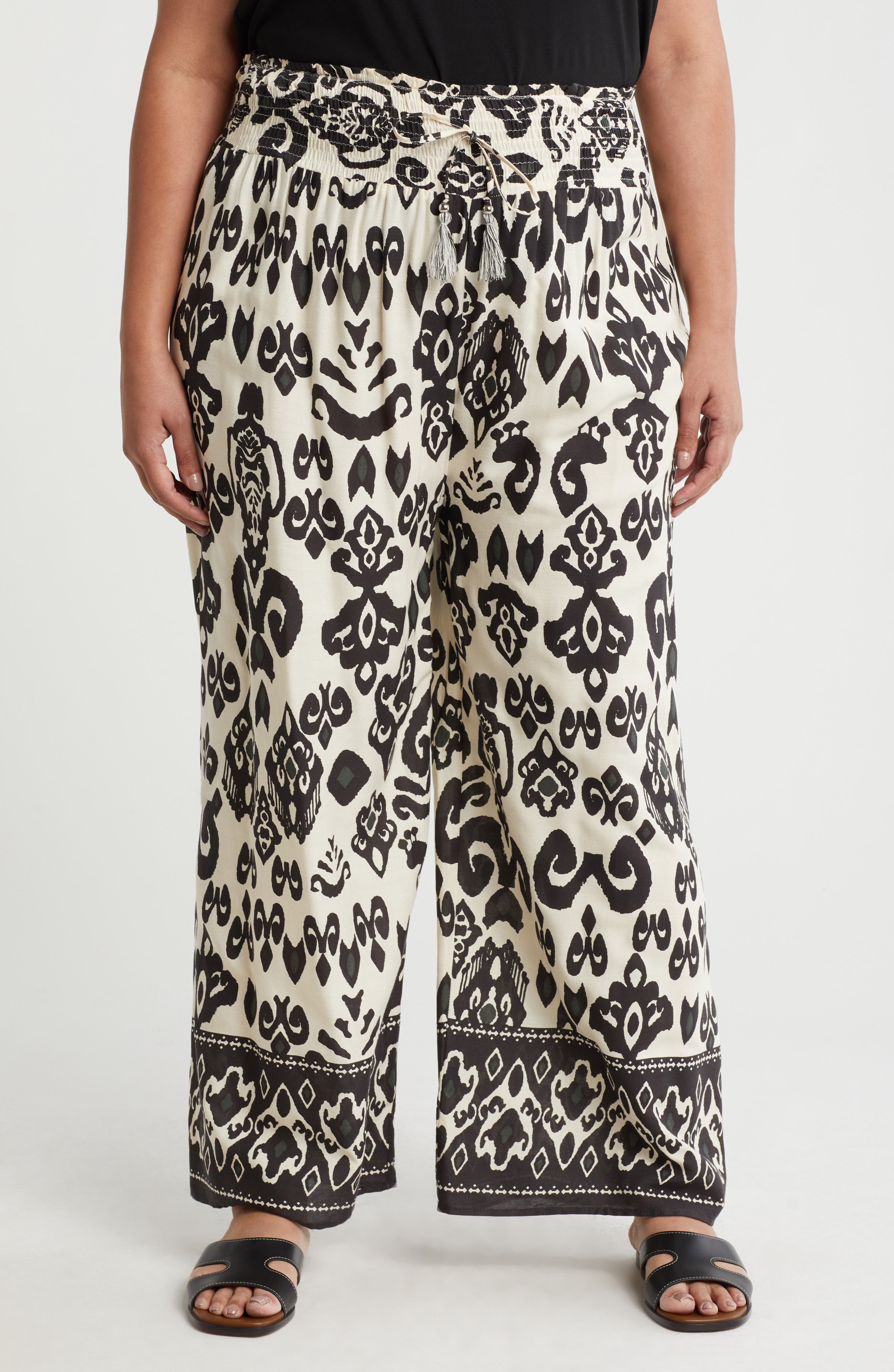 BOHO ME Smocked Wide Leg Pants