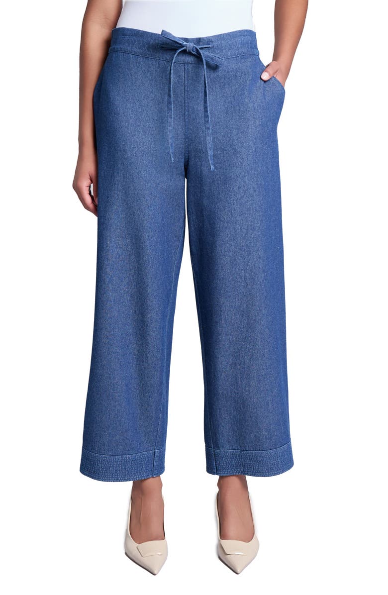 Jones New York Ankle Denim Drawstring Pants, Main, color, 