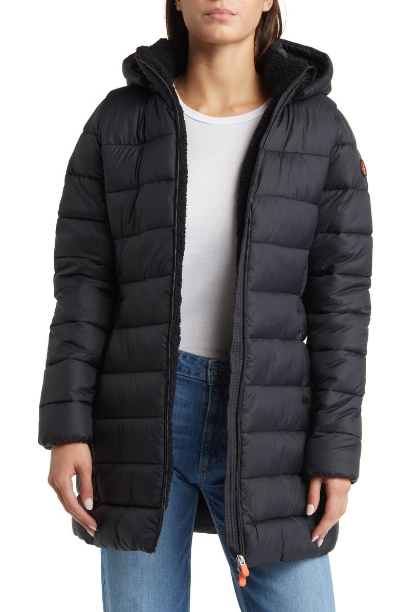 Save The Duck Joanne Hooded Longline Puffer Jacket, Alternate, color, 