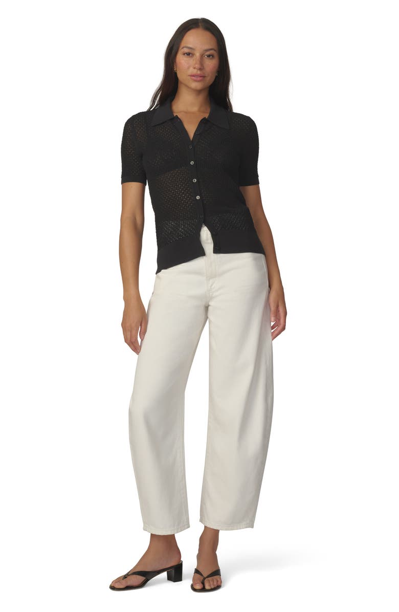 Joe's The Davey Open Stitch Short Sleeve Cardigan, Alternate, color, Black