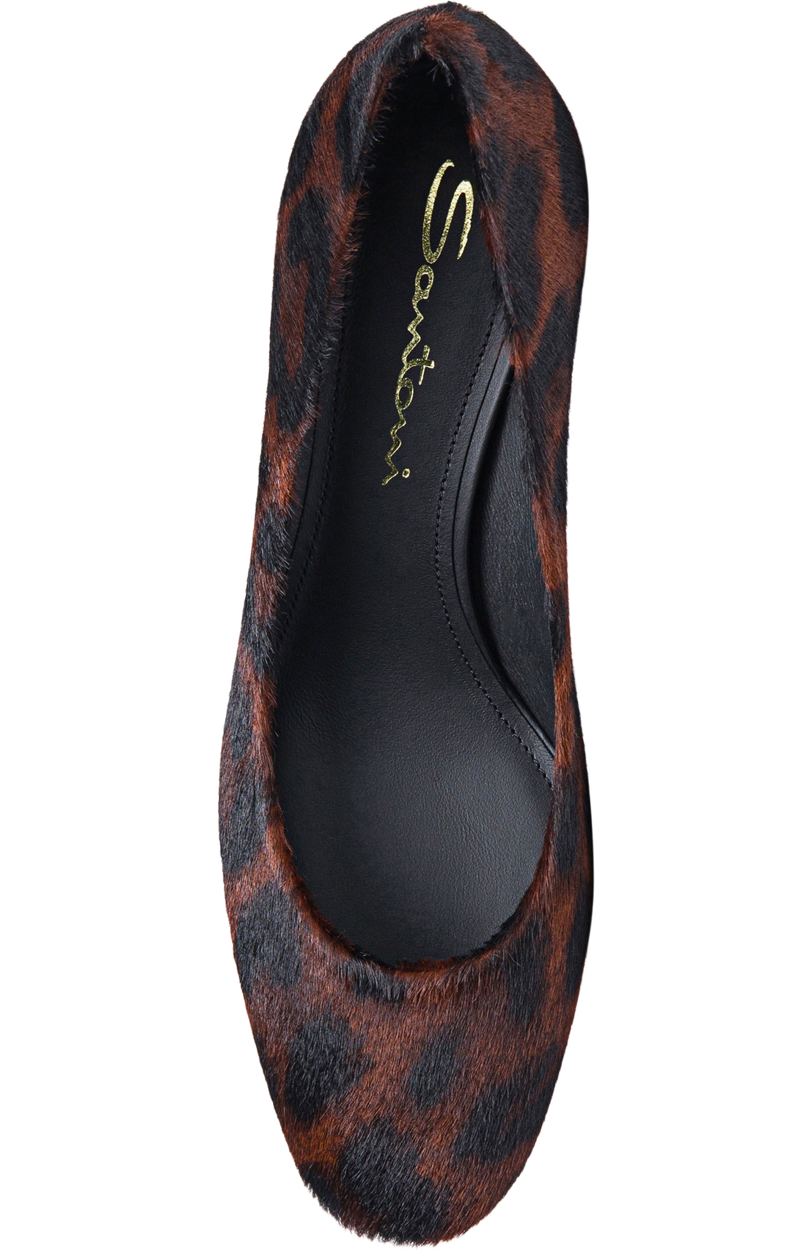 Santoni Women's  animal-print cavallino low-heel pump, Alternate, color, Light Brown