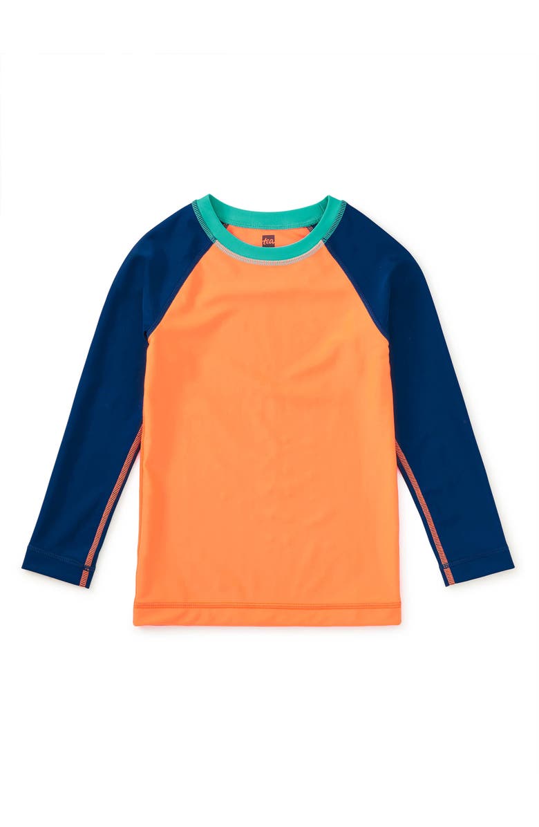 Tea Collection Long Sleeve Rash Guard, Main, color, Solar