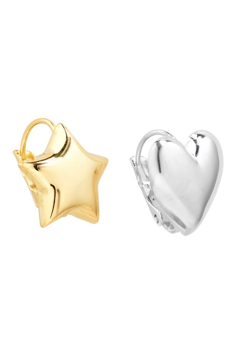 Mismatched Drop Earrings, Alternate, color, SILVER AND GOLD MULTI