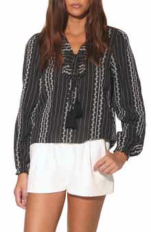 Walter Baker Cadence Embroidered Cotton Top