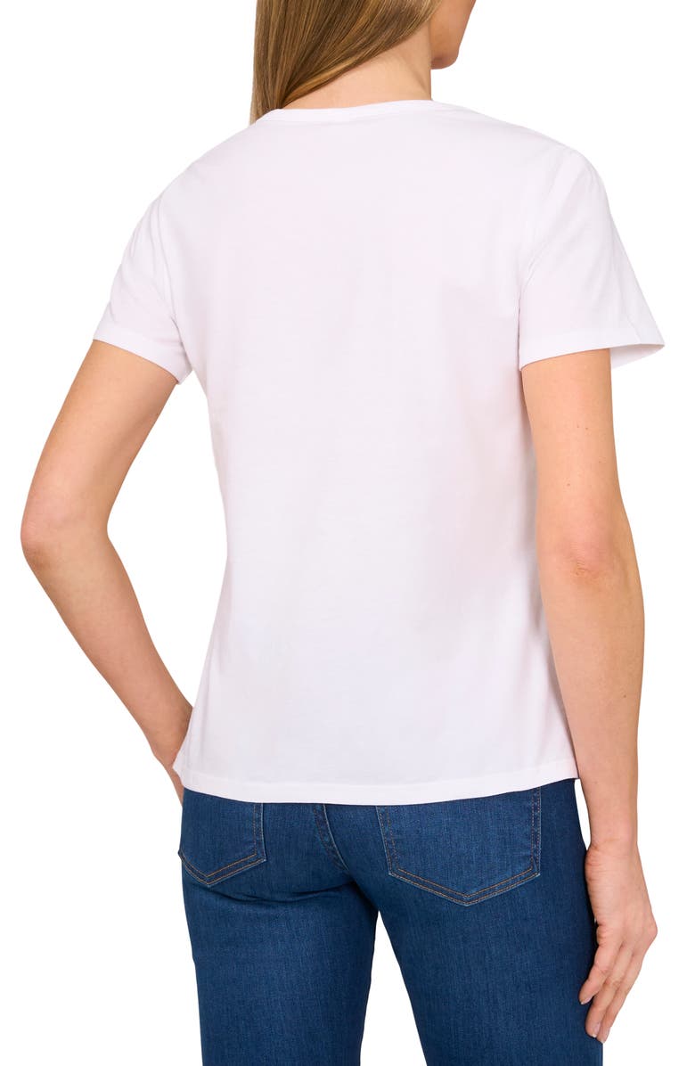 CeCe Bow Cotton Graphic T-Shirt, Alternate, color, Ultra White