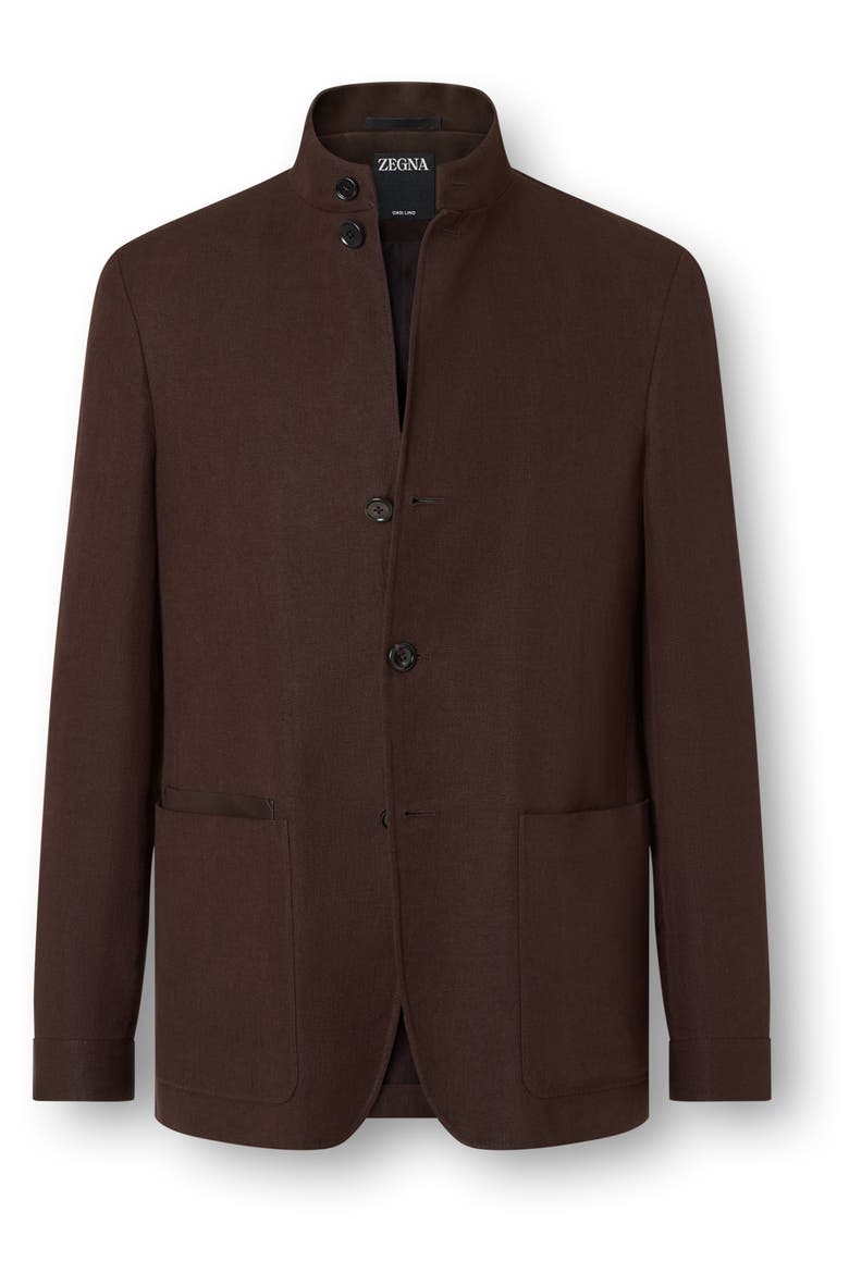 Oasi Lino Il Conte Jacket, Alternate, color, DARK BROWN