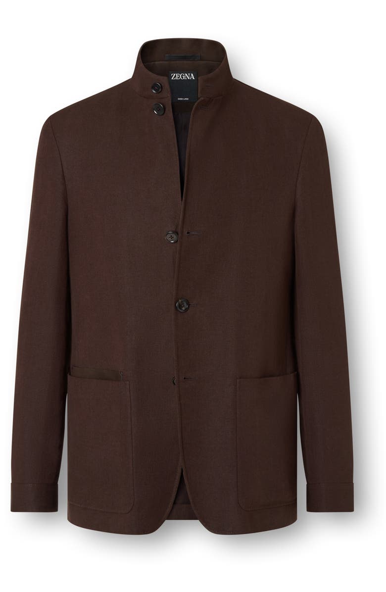 ZEGNA Oasi Lino Il Conte Jacket, Alternate, color, Dark Brown