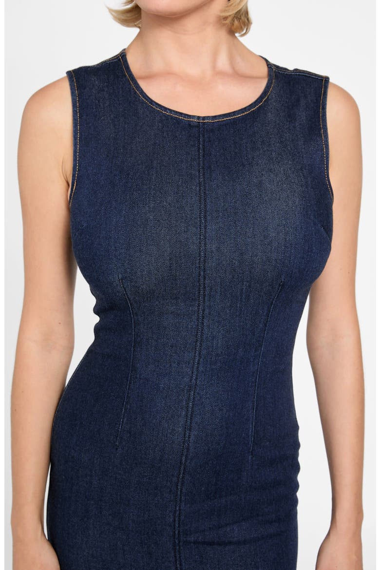 Dahlia Sleeveless Denim Midi Dress, Alternate, color, OAKLYNN BRIGHT BLUE
