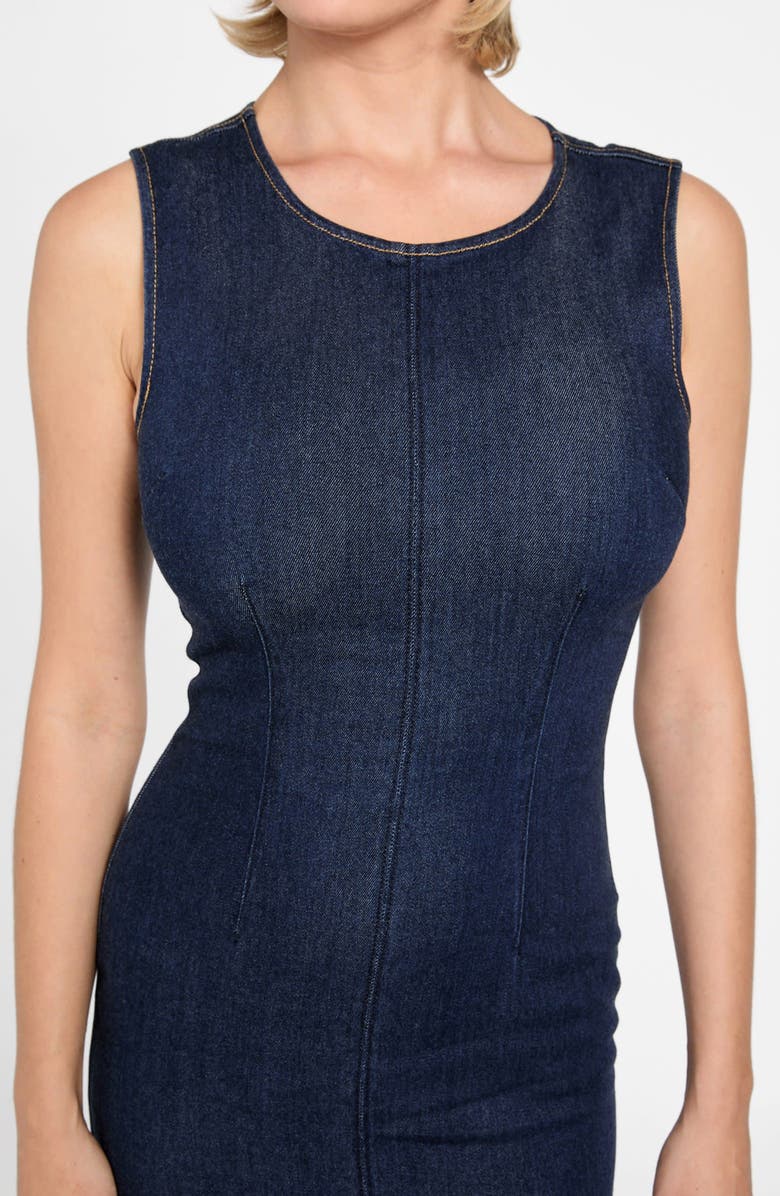 GUESS Dahlia Sleeveless Denim Midi Dress, Alternate, color, Oaklynn Bright Blue