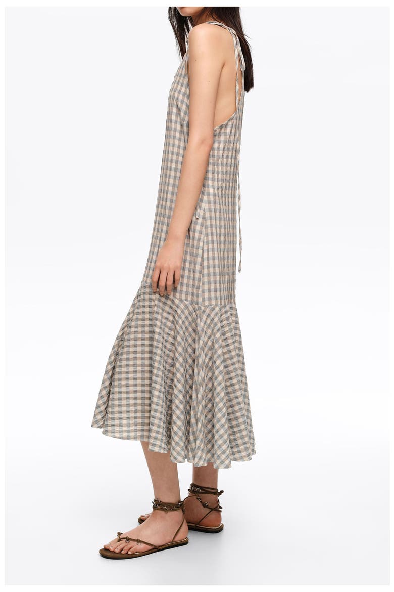 Light blue checked strappy dress, Alternate, color, LIGHT BLUE