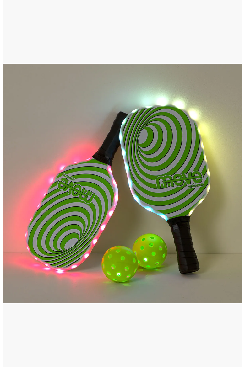 Kids Indoor/Outdoor Light-Up Pickleball Set, Alternate, color, Neon Green