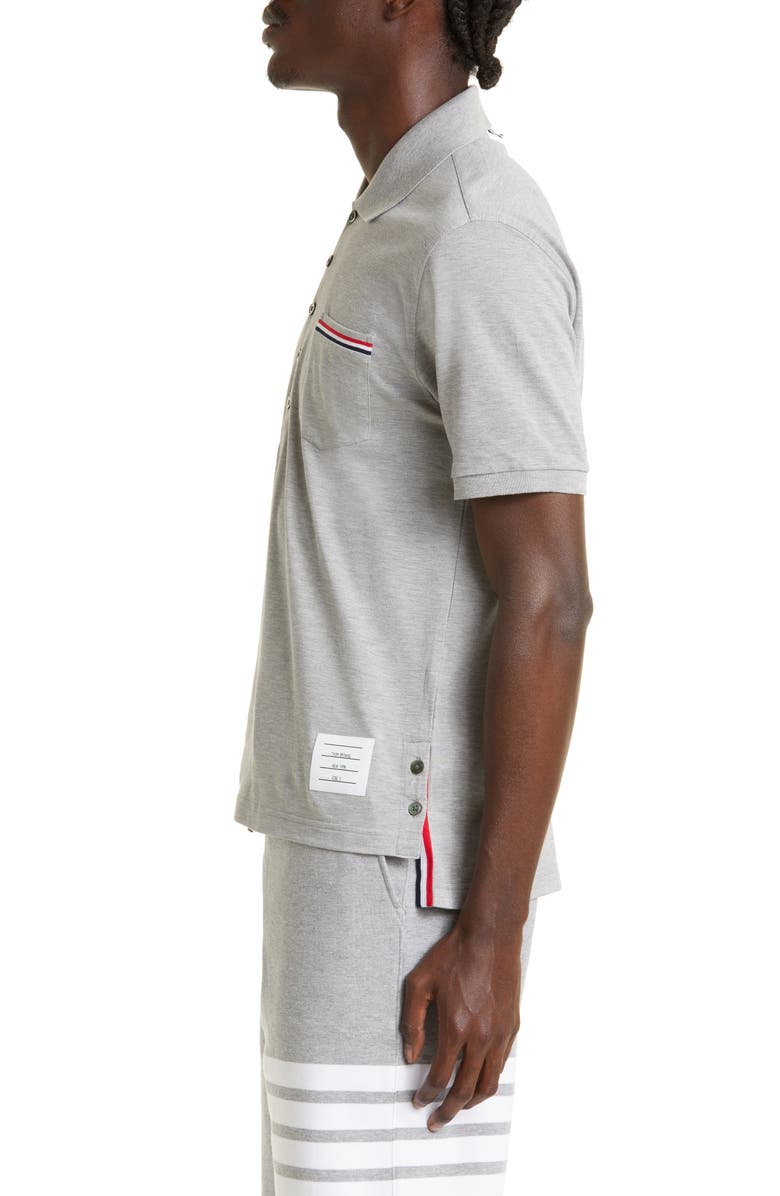 Thom Browne Pocket Polo, Alternate, color, Light Grey