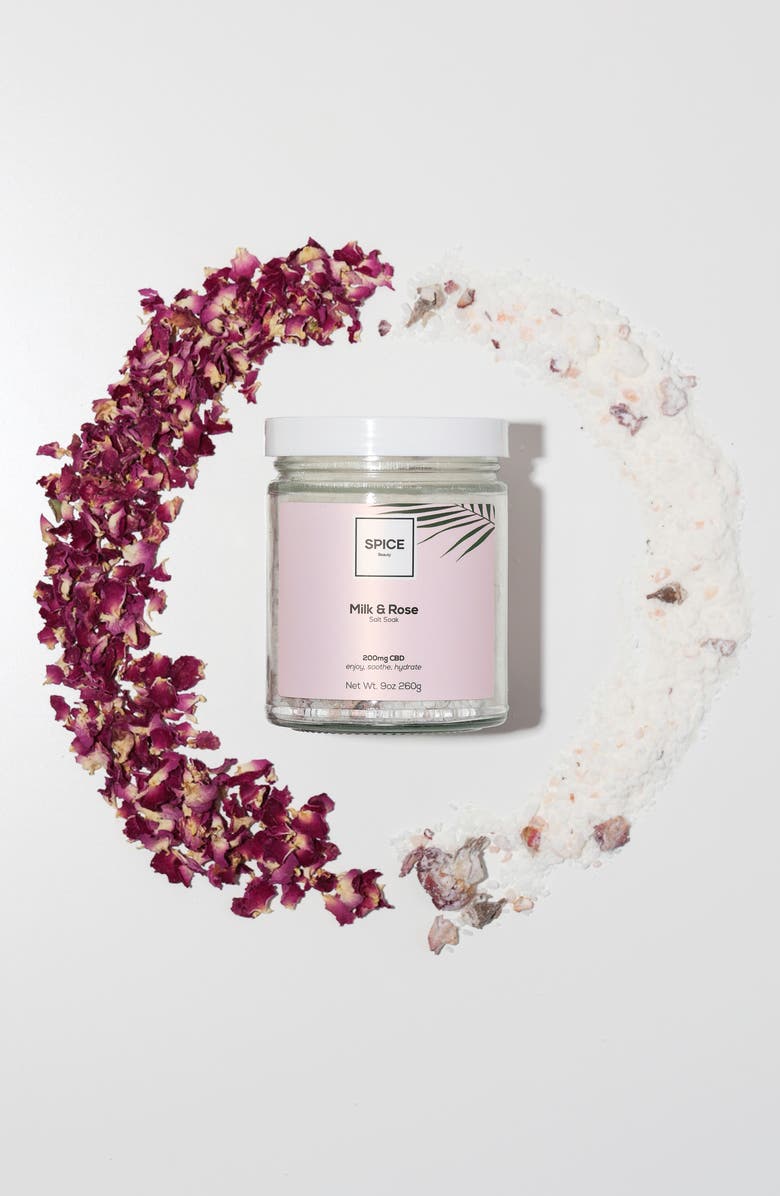 Spice Beauty Milk & Rose Salt Soak with CBD, Alternate, color,