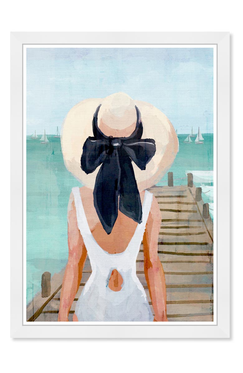 Wynwood Studio WYNWOOD Seagreen Pier Framed Artwork, Main, color, Green