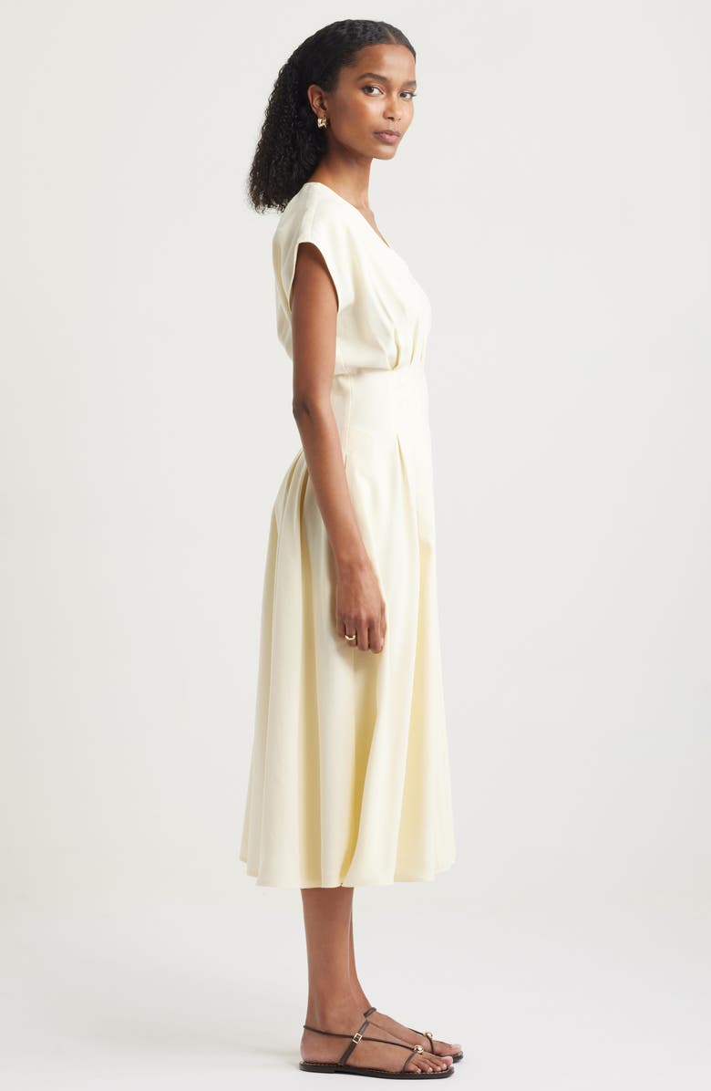 Nordstrom Pleated Midi Dress, Alternate, color, Yellow Pale