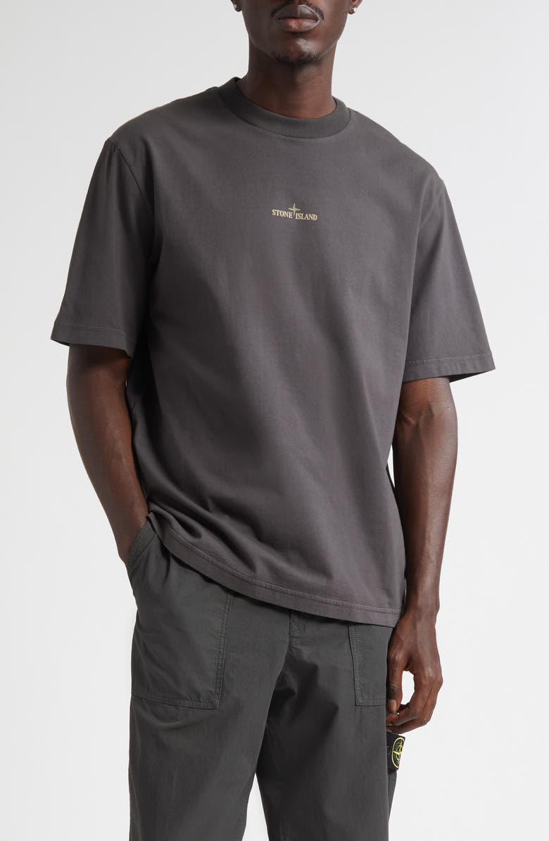 Stone Island Logo Cotton T-Shirt, Main, color, V0062 Lead Grey