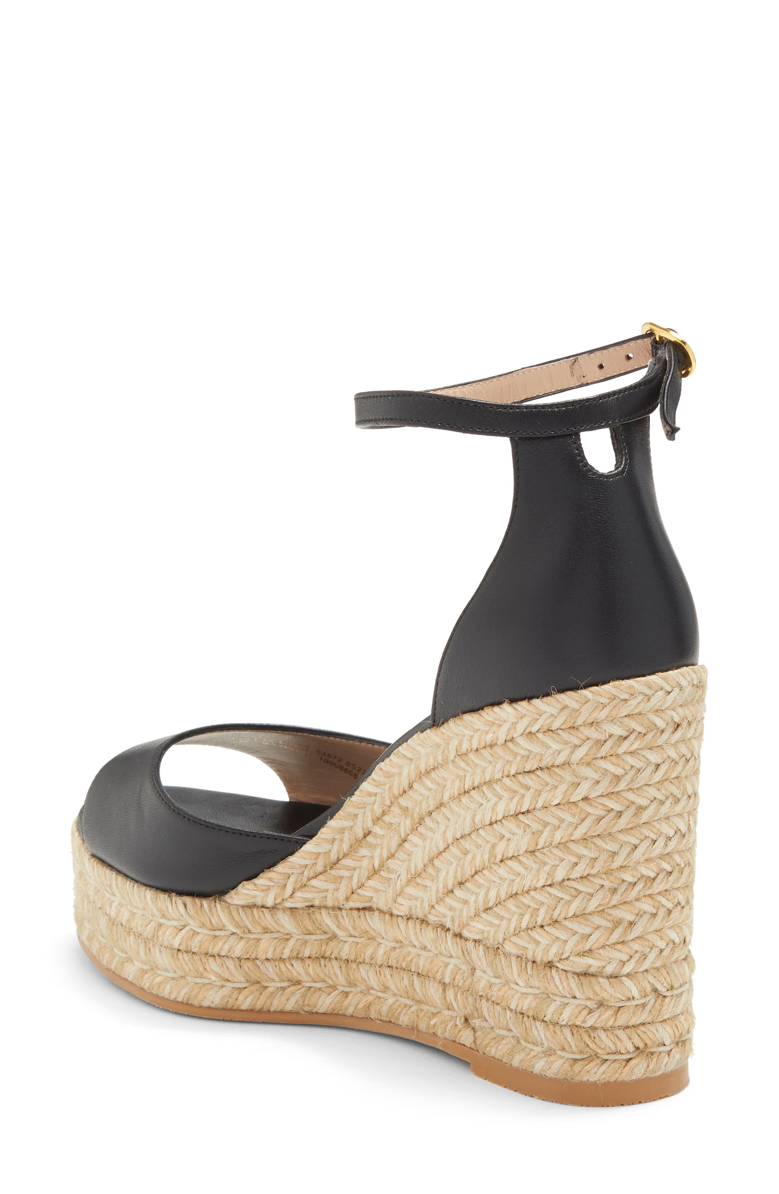 Stuart Weitzman Nudist Curve Espadrille Wedge Sandal, Alternate, color, 
