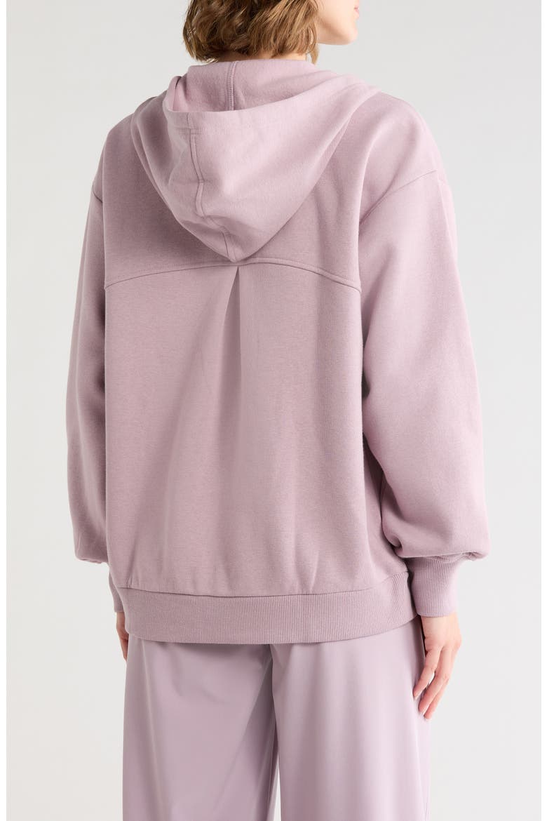Feather Fleece Zip Hoodie, Alternate, color, PURPLE FOG