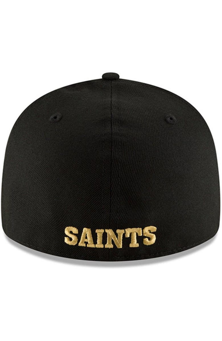 New Era Men's New Era Black New Orleans Saints Omaha Throwback Low Profile 59FIFTY Fitted Hat, Alternate, color, Black