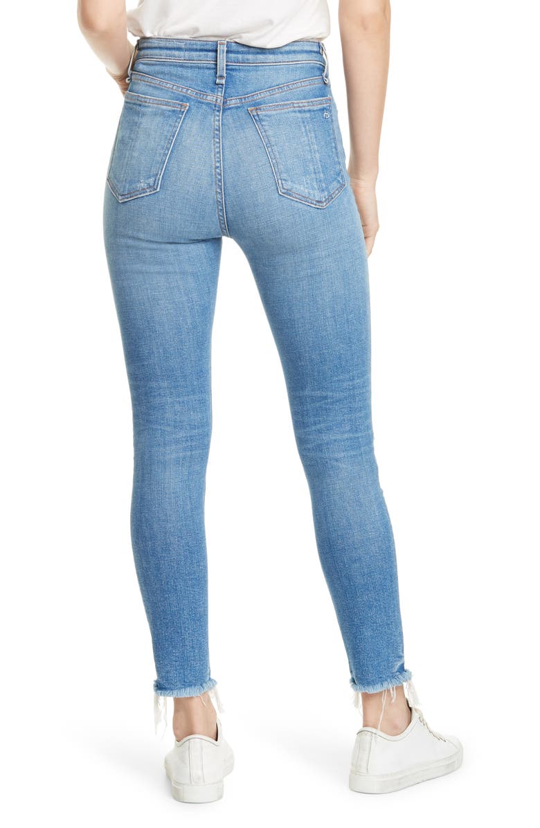 rag & bone Nina Ripped Fray Hem Ankle Skinny Jeans, Alternate, color, 