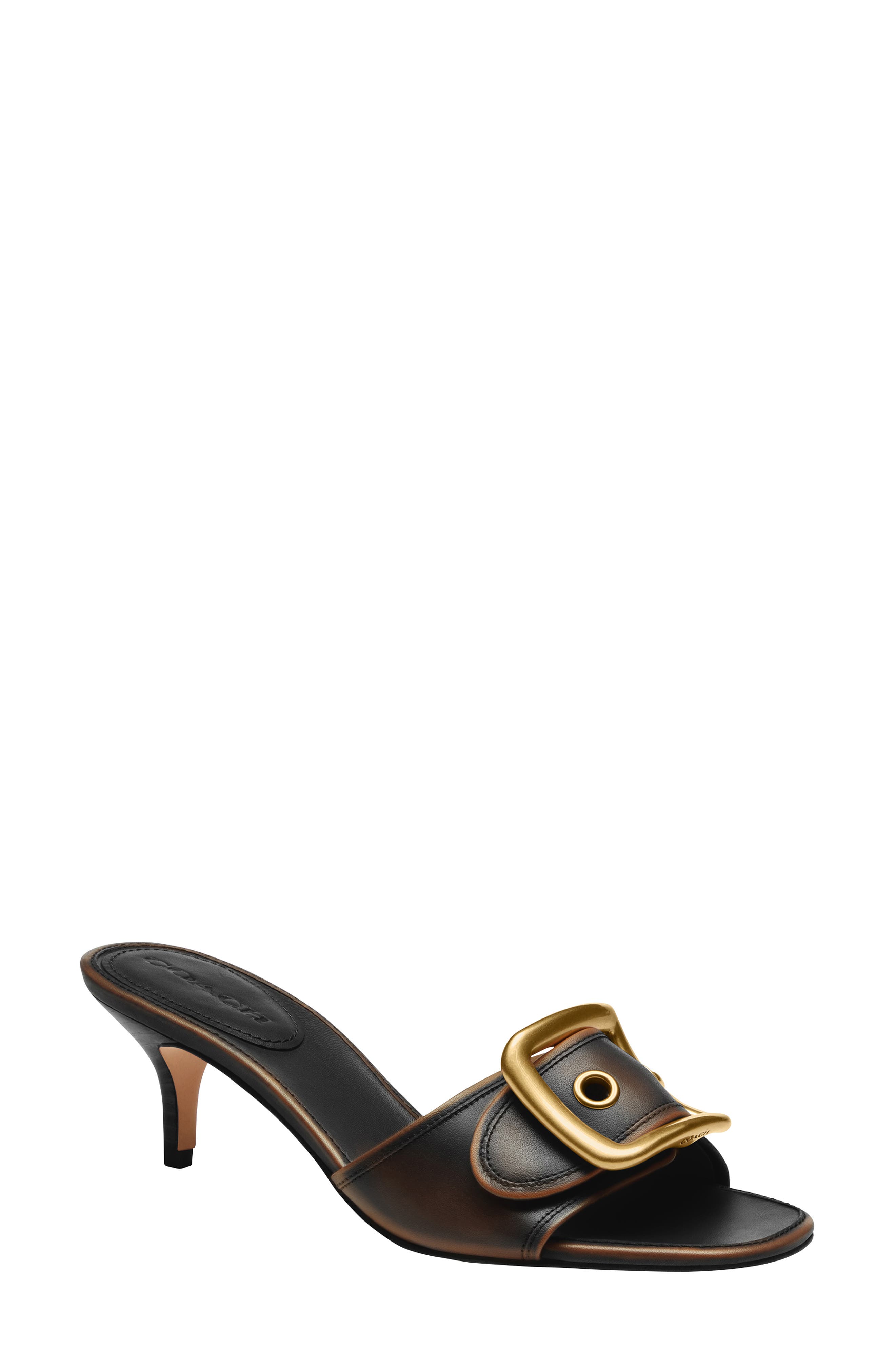 Margot Leather Sandal, Main, color, BLACK DISTRESSED