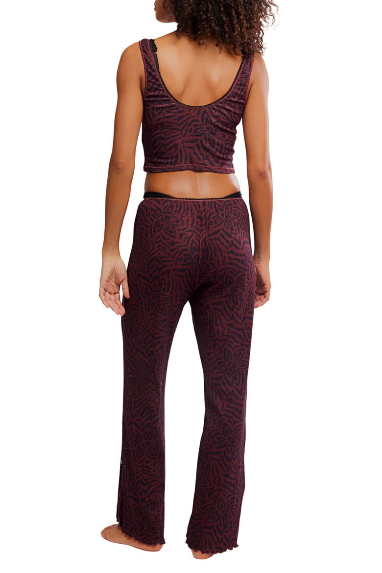Intimately FP Fresh in Love Lounge Set, Alternate, color, BLACK/ BURGUNDY