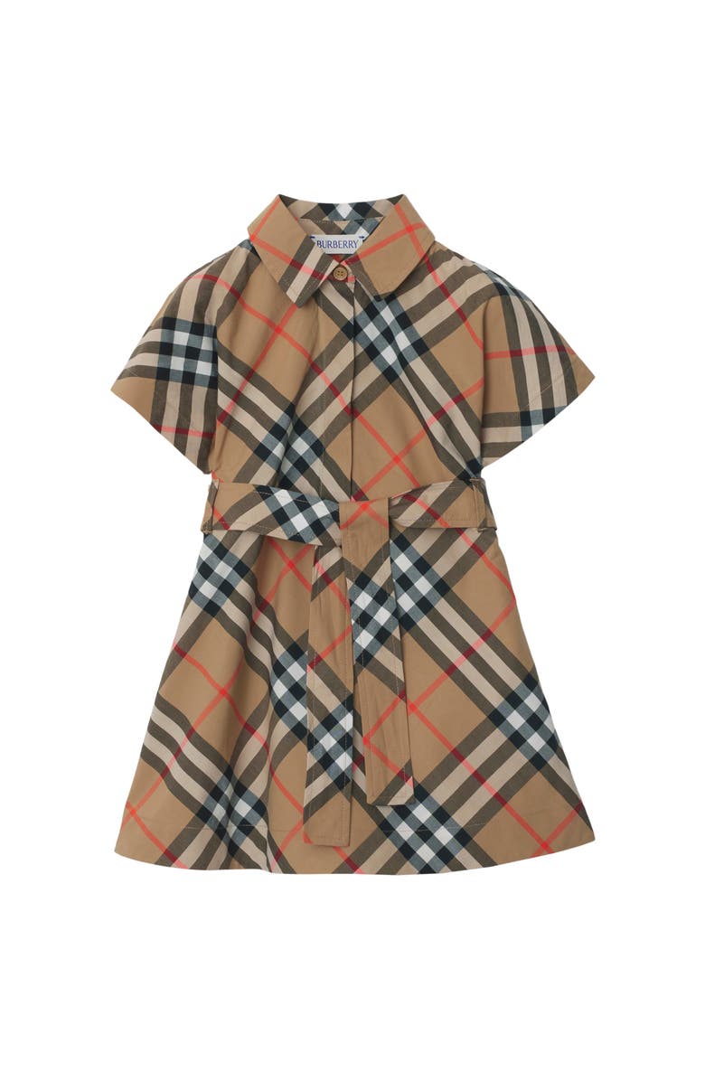 Burberry Check Cotton Shirt Dress, Main, color, 