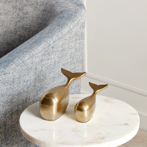 Napa Home & Garden Moby Whale Sculptures Set Of 2 In Gold