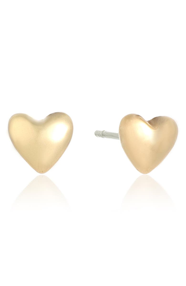 Ettika Heart Necklace & Stud Earrings Set, Alternate, color, Gold