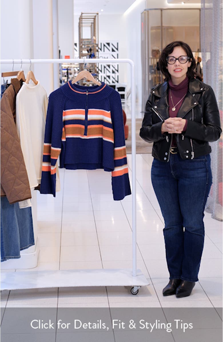 Greta Stripe Half Zip Sweater, sales video thumbnail