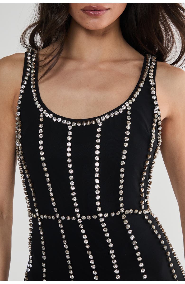 NASTY GAL Panelled Scoop Neck Mini Dress, Alternate, color, Black